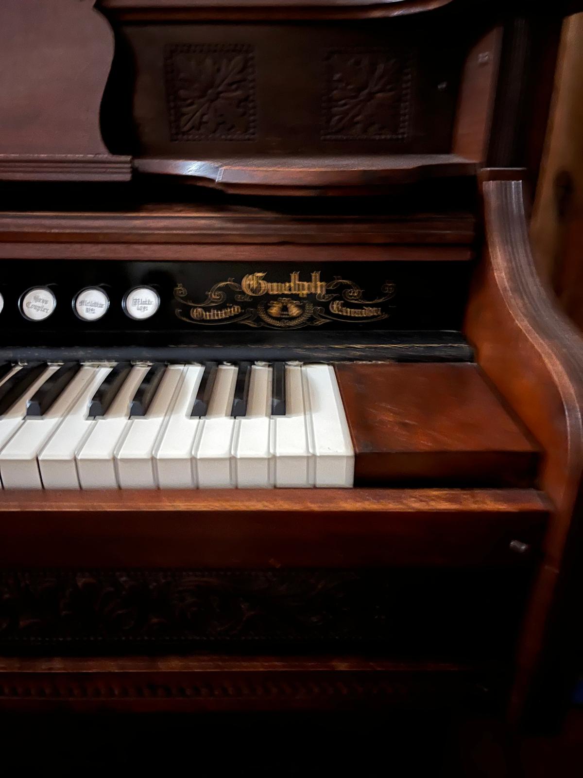 The Guelph, Ontario nameplate and keyboard, close up